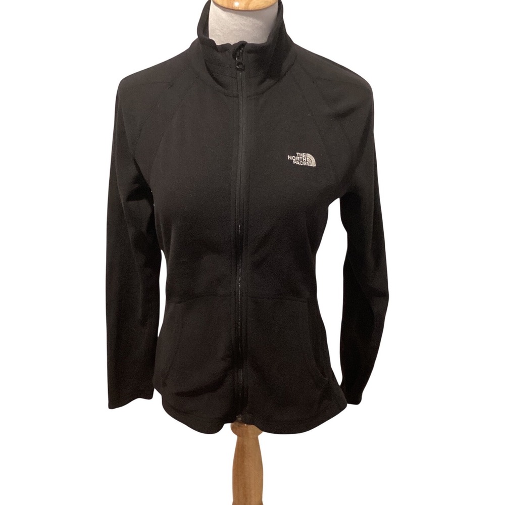 The North Face Womens‎ Black Full Zip Fleece Jacket Mock Neck Size Medium